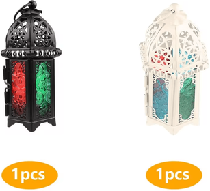 Inspire Essentials Moroccan Glow Hanging Glass Candle Lantern a D