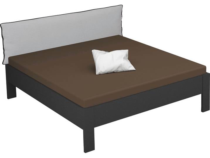 Futonbett RAUCH Aditio , grau (graumetallic), B:186cm H:107cm L:208cm, Betten, Futonbett, Kopfteil Webstoff mit abgesetztem Keder