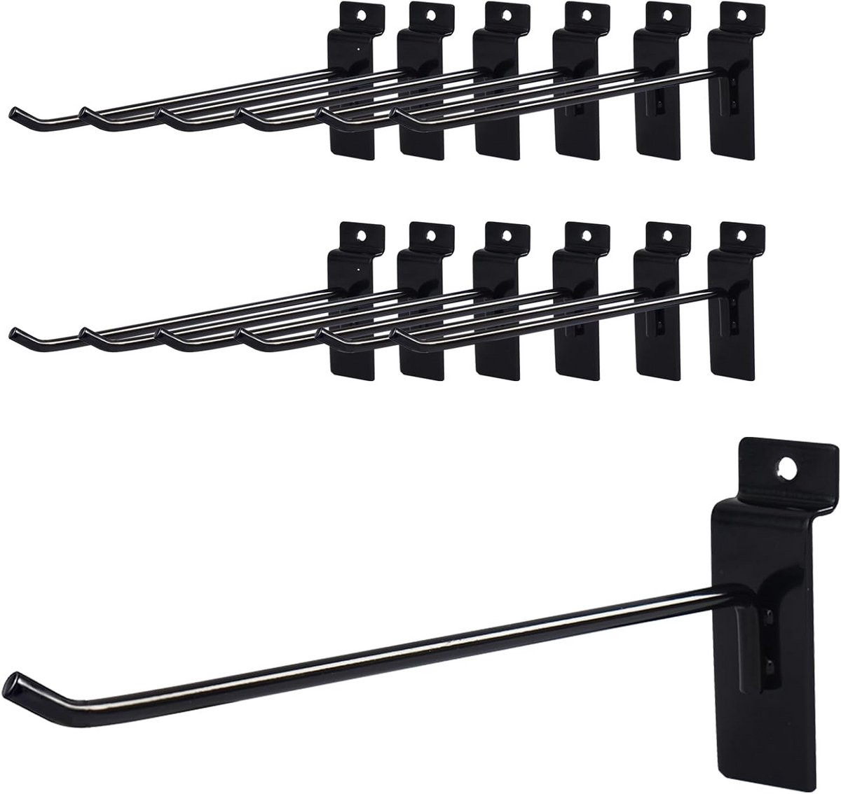 12x Stevige Metalen Paneelhaken 10 cm - Lamellenwandhaken voor Winkel & Garage Opslag