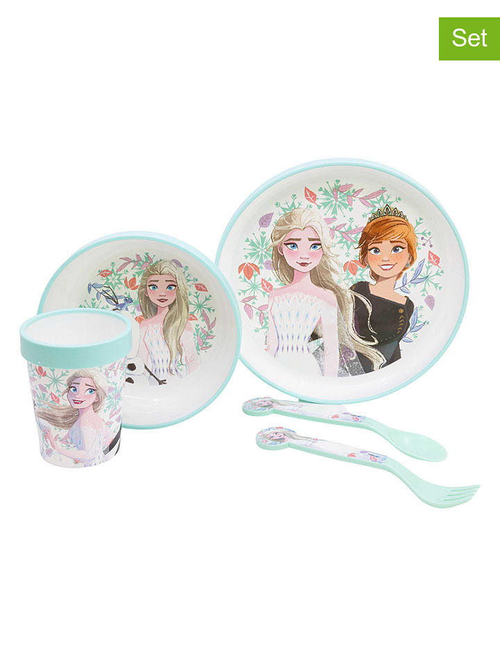 Stor 5tlg. Geschirr-Set "Frozen" in Hellblau - onesize