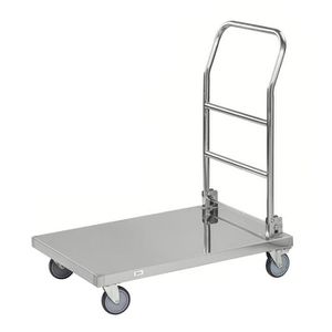Kongamek Transportwagen KM60360, aus Edelstahl, klappbar, 820 x 520 mm, mit Feststellbremse, Tragkraft 100 kg