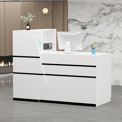 Timechee "55.1""W x 43.3""H Reception Desk with Lockable Drawer 2 Appearances"