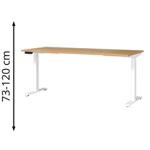 Germania Schreibtisch Mailand, 7909-242, eiche / weiß, elektrisch höhenverstellbar, 180 x 73-120 x 80cm