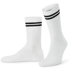 Tchibo - 2 Paar Sport-Socken - Unisex - Gr. 43-46 - schwarz/gestreift