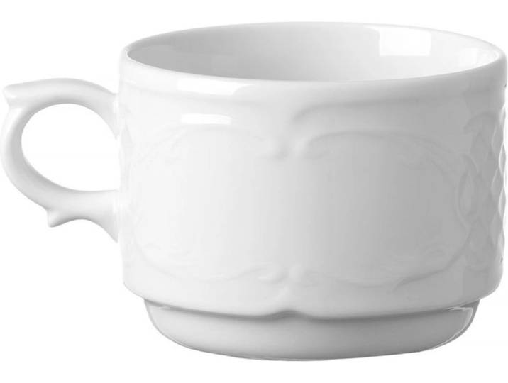 HENDI Cappuccinokop – Versterkte randen – Hotelporselein – 0\,25L – Wit