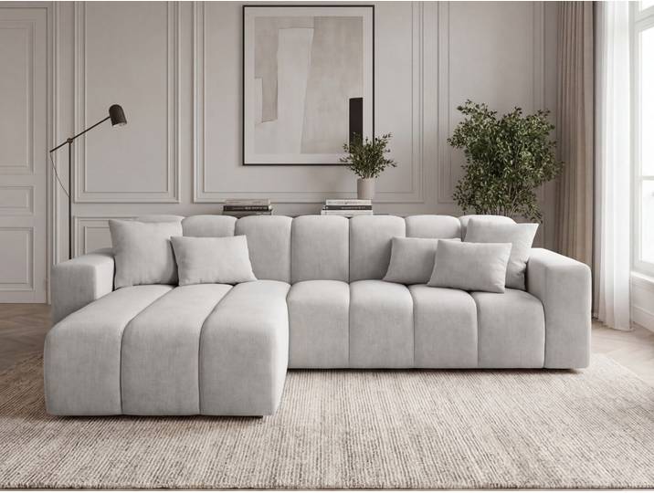 Ecksofa L-Form Links Nork Grau