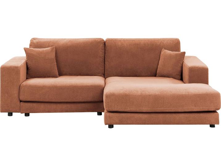 BELIANI Ecksofa Hellrot Stoff L-förmig 3-Sitzer Sofa mit Liege Chaiselongue Linksseitig Wohnzimmermöbel Modern Wohnzimmer Wohnecke Sitzecke