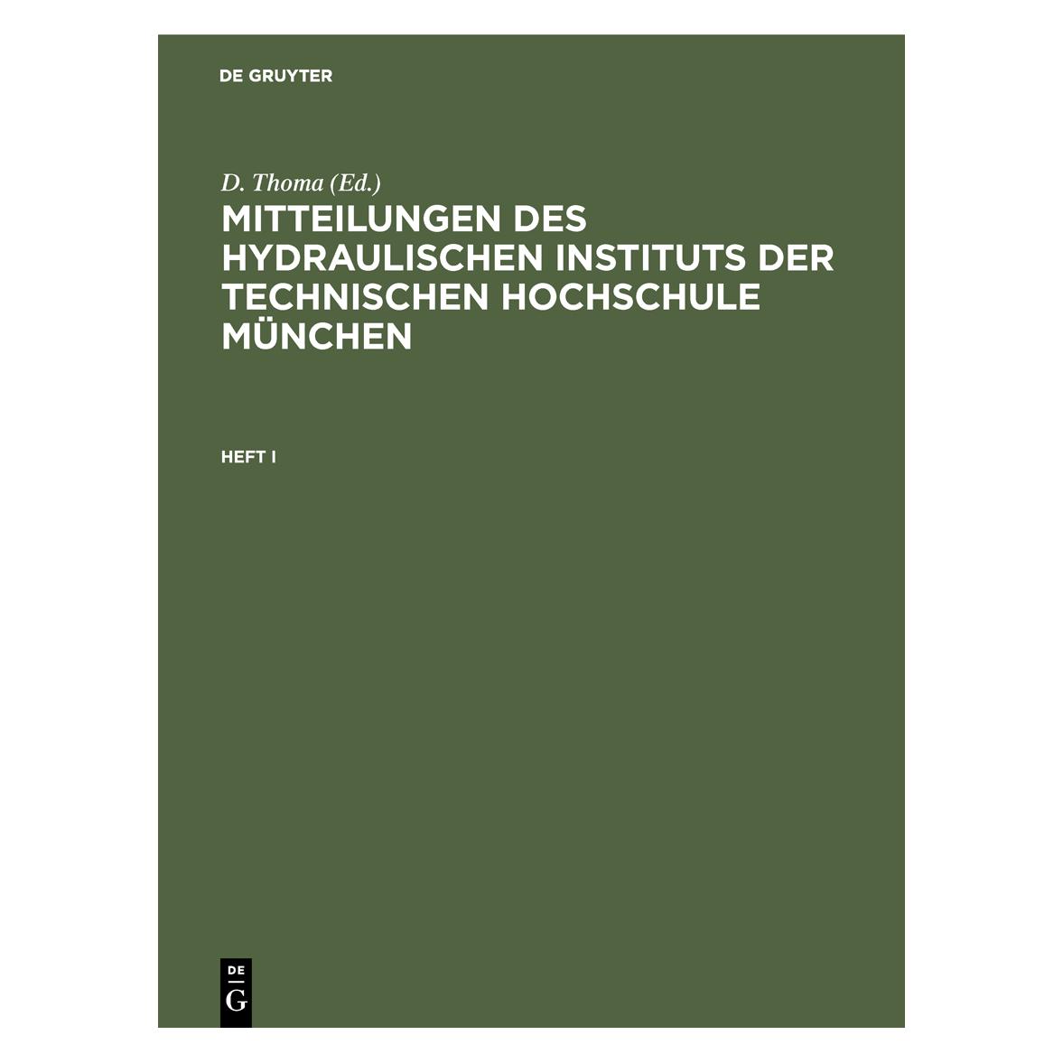 De Gruyter Mitteilungen des Hydraulischen Institut (Deutsch, Hardcover) (67827073)