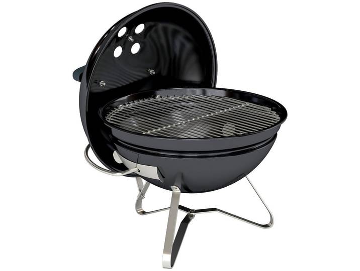 Outsunny Kugelgrill Metall Edelstahl Schwarz, 41x44x41 cm, Grills, Holzkohlegriller