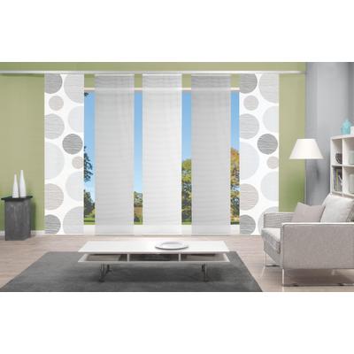 Schiebegardine VISION S "5ER SET BORDEN" Gr. 1, grau, B:60cm H:260cm, Polyester, Gardinen, HxB: 260x60, Schiebevorhang 5er Set Digitaldruck