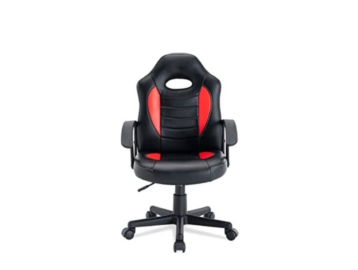La Silla Española Alcoy Stuhl, Kunstleder, Schwarz-Rot, klein