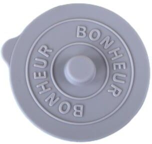 KitchenNation Simple Solid Color Concave Embossed Letter Silicone Rubber Lid, Creative Water Cup Dust Cup Lid, Round Cold Mug Lid gray