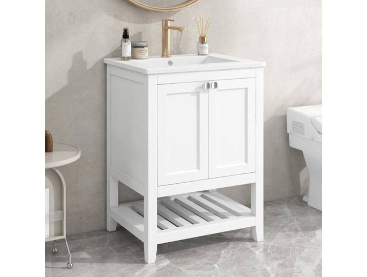 Lavabo avec meuble de salle de bain - Meuble de salle de bain - 60 cm - Lavabo avec meuble bas