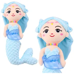 Plüsch Meerjungfrau mit Korallen Kuscheltier Blau 32cm