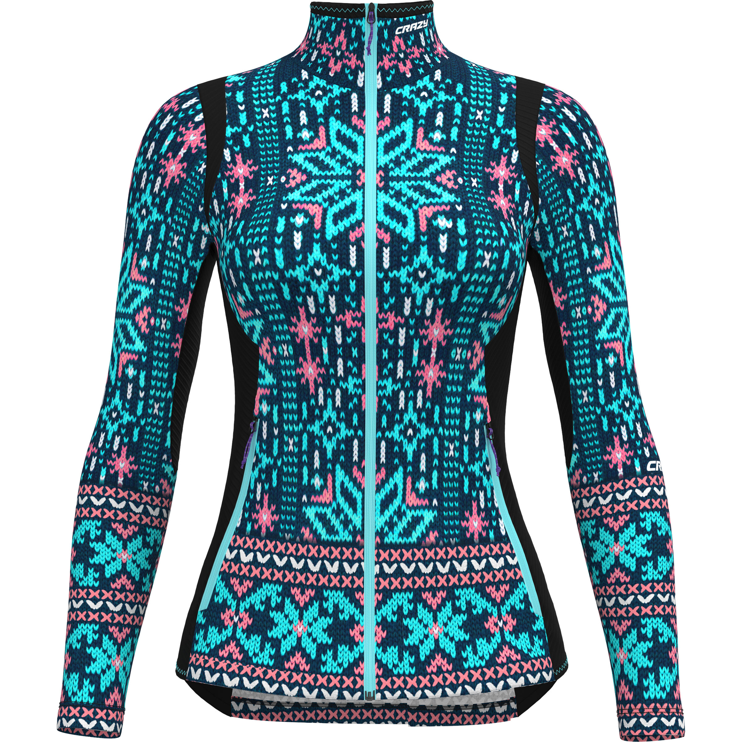 Crazy Wonder Magic Damen Fleecejacke mehrfarbig Größe L Trekking Elastisch