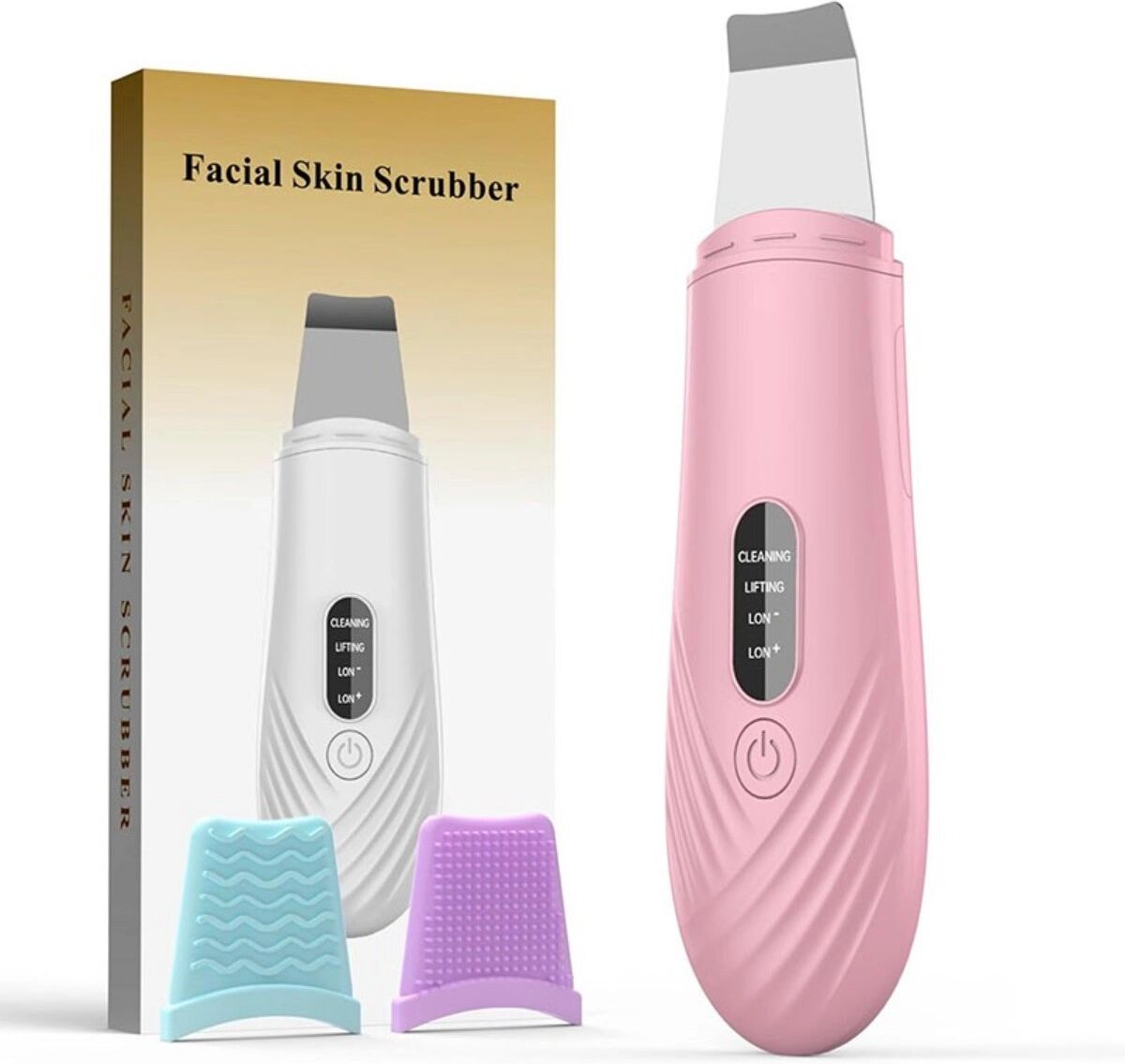 INF Appareil facial ultrasonique portable avec EMS et ions pour nettoyer les pores et prendre soin des points noirs Rose