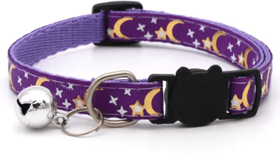 Inspire Picks PawPrint Charm Breakaway Pet Collar Adjustable Footprint Collar For Cats, Kittens & Small Dogs 1pc Purple B