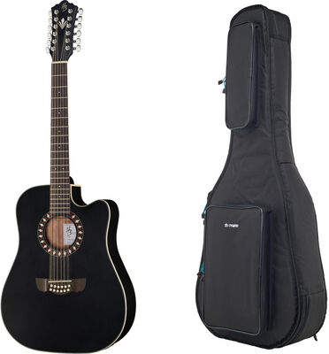 Harley Benton Custom Line CLD-10SCE-12 w/Bag Mattschwarz