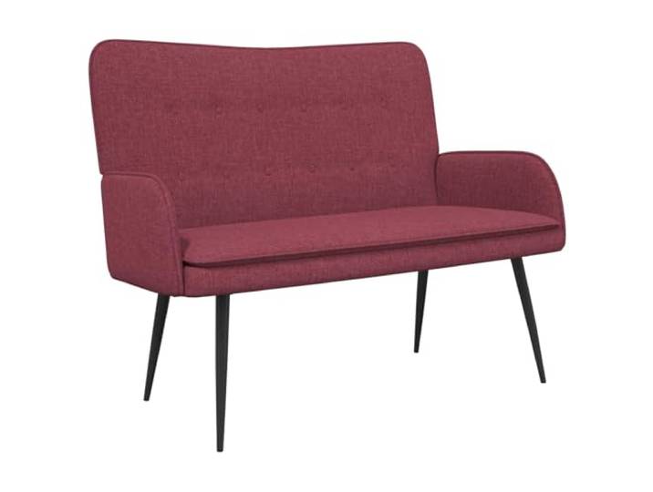 KKgypkn 2-Sitzer Sofa Weinrot 115 x 61 x 87 cm Stoff Polyesterbezug, Schaumstoffpolsterung, Pulverbeschichtete Stahlbeine, Geknöpfte Rückenlehne
