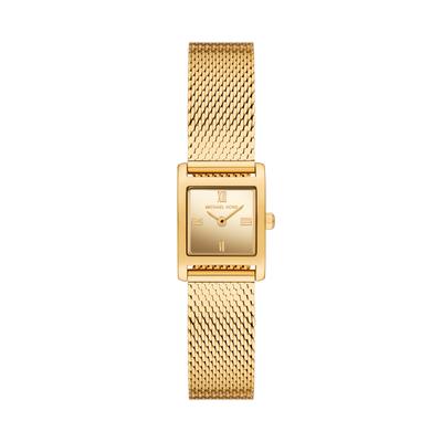 Quarzuhr MICHAEL KORS "Georgie", gold (gelbgoldfarben, goldfarben, gelbgoldfarben), Armbanduhren, Damen, gelbgoldfarben, Quarzuhr, Armbanduhr, Damenuhr, Edelstahlarmband, analog