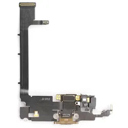 Dock-Connector mit Flexkabel, passend für iPhone 11 Pro Max, inkl. angelöteter Connector-Chip, gold