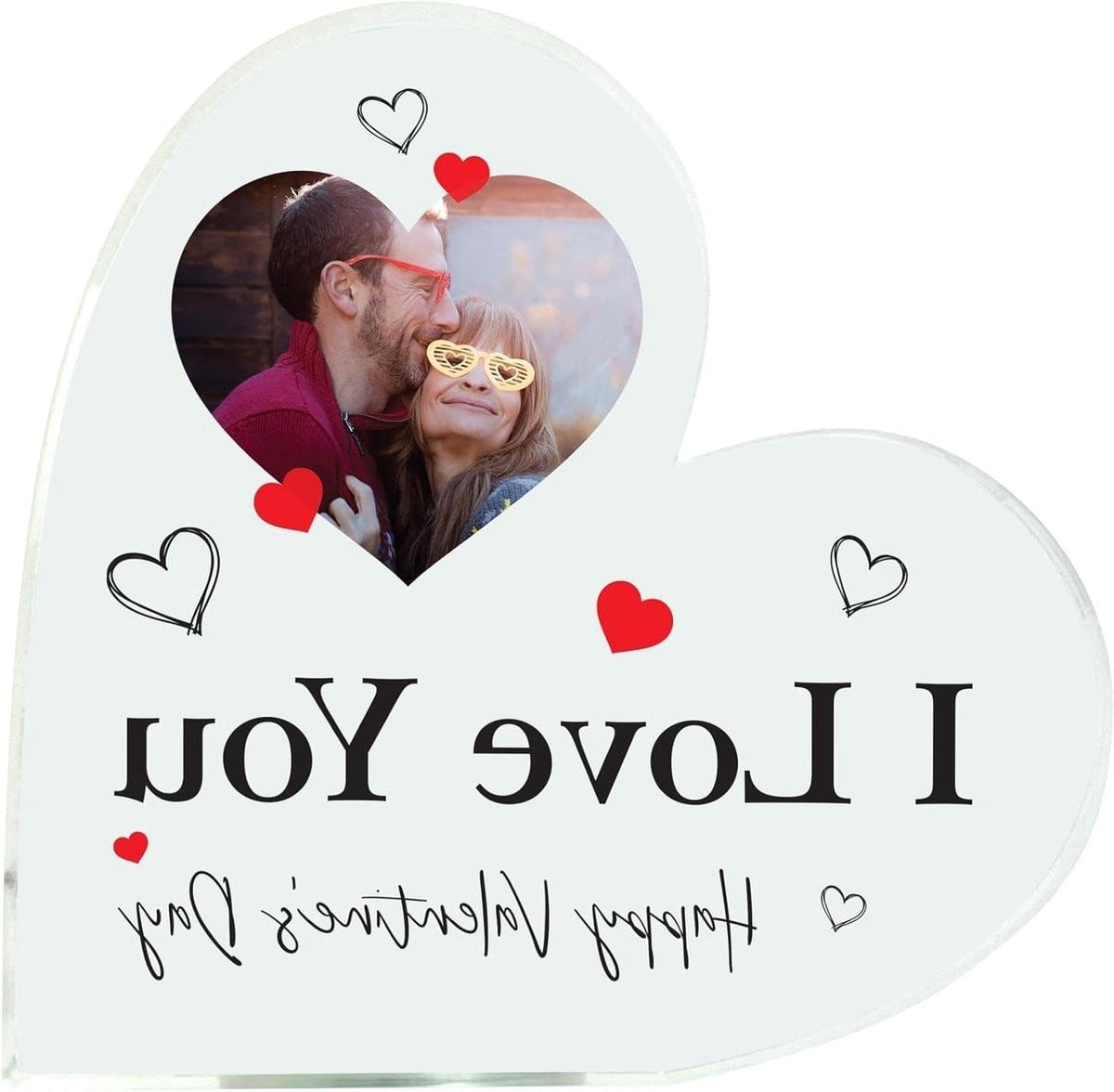 Gepersonaliseerd Acryl Hart met Foto en Bericht