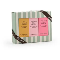 Fragrance and Style GmbH Laura Ashley Duftöl Geschenkset, Lotus & Orchid, Sandalwood & Sage, Ylang Ylang & Musk, 3 x 10ml, Glas, Raumduft