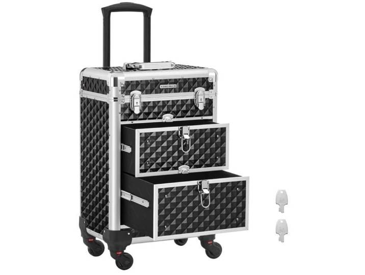 Mallette cosmétique - Valise de Maquillage Professionnel - Roulette 360° - 2 tiroirs - 34x24x56 cm