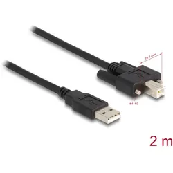 Delock Kabel USB 2.0 Typ-A Stecker zu Typ-B Stecker mit Schrauben 2 m