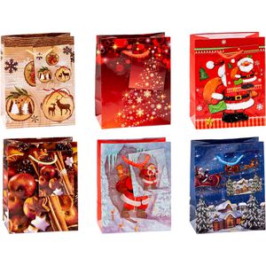 TSI Geschenktüte 84027 Weihnachten Serie 7, Geschenktasche, 11 x 14cm, sortiert, 12 Stück