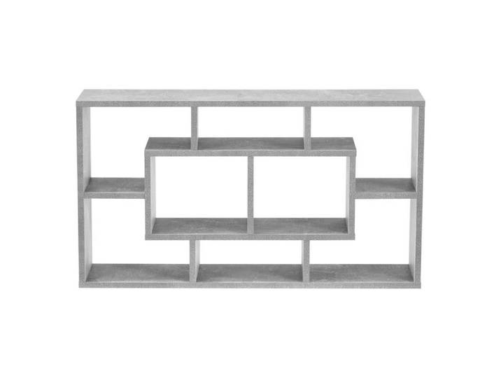 Meuble mural design étagère flottante stylée 8 compartiments de rangement 85 cm gris 03_0005853