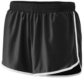 Augusta Sportswear 1265 Athletic Women's Pulse Shorts in Black/Black/White size XL   Polyester
