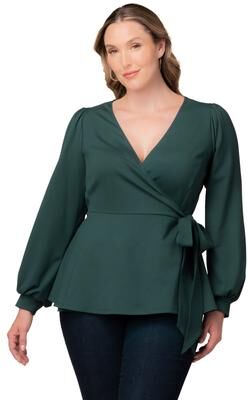 KIYONNA Natasha Long Sleeve Wrap Top