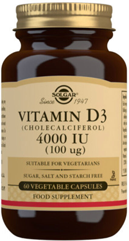Solgar Vit D3 4000 Ui 100 mcg. cápsulas vegetales 60 u