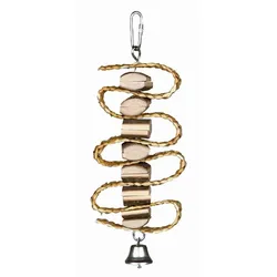 Trixie Natural Living Spielzeug mit Strohband/Glocke, 21 cm