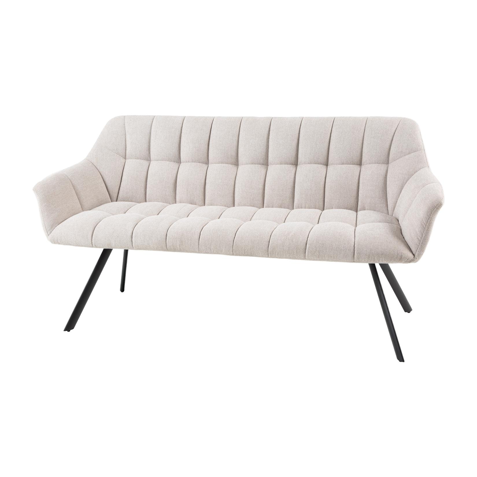 riess-ambiente Sitzbank PAPILLON - 165cm champagner beige mit Lehnen schwarzes Metallgestell Esszimmer
