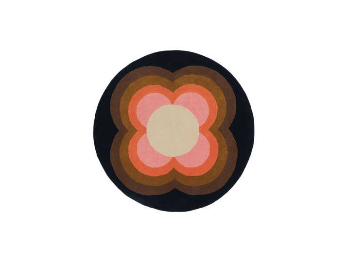 Runder Designer Teppich „Sunflower“ - handgetuftet, aus 100% reiner Schurwolle Pink Ø 150 cm ORLA KIELY