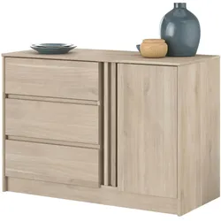 KOMMODE Eiche japanisch 110 cm, Sideboard mit 3 Schubladen