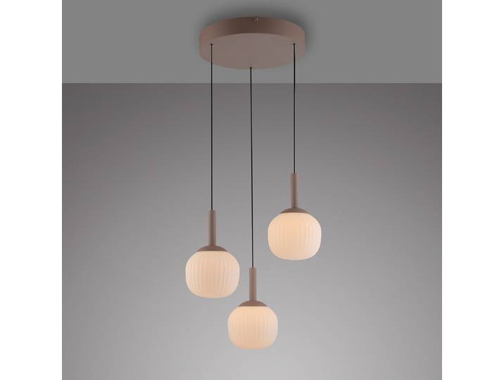 LED-Pendelleuchte Typ C Ø 43cm Beige Opalglas Eisen, lackiert LED LED-Platine