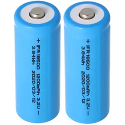 AccuCell 2 Stück Akku passend für Duracell Solar Lithium Phosphat Akku 18500 Li-FePo4 mit 3,2 Volt und 1000mAh, 17,5x48mm