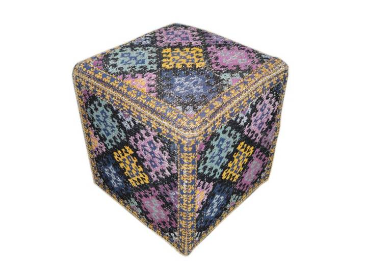 Pouf de rangement Solitaire en coton multicolore - Réf. VK8056633403796
