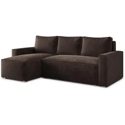 ECKSOFA POTARO LM Braun Chenille mit Schlaffunktion