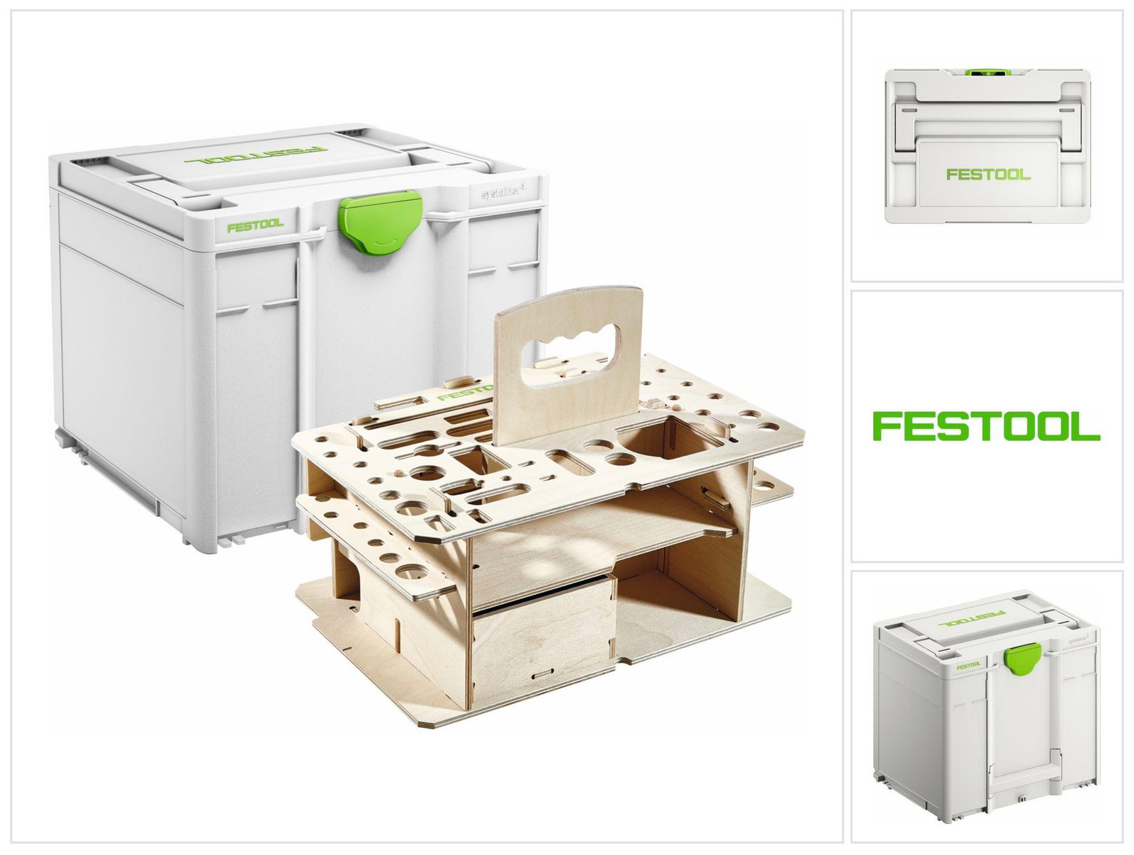 Festool Systainer SYS3 HWZ M 337 gereedschapskoffer met houten inzet