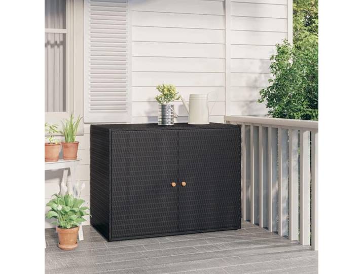 (Noir)Chalet et Jardin - - Armoire de rangement jardin Noir 100x55 5x80 cm Résine tressée 780148