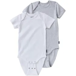 Tchibo - 2 Jako-O Baby-Bodys mit Mitwachsfunktion - Baby - Gr. 56/62 - hellgrau