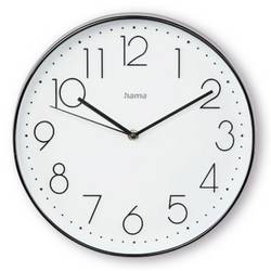 Hama 00185873 Quarz Wanduhr 30 cm x 30 cm x 300 mm x 300 mm x 40 mm Schwarz Leisegang-Uhrwerk