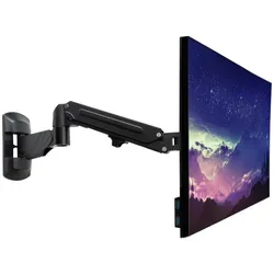 Lindy Display Wall Mount W/ Gas Strut (Wand, 32", 9 kg), Monitor Halterung, Schwarz
