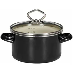 Krüger Triest, Pfanne + Kochtopf, Schwarz, Transparent