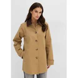 bonprix Gewachste Übergangsjacke mit Cord-Kragen, braun, Gr.44, Vielseitig einsetzbare Übergangsjacke, 65% Baumwolle
