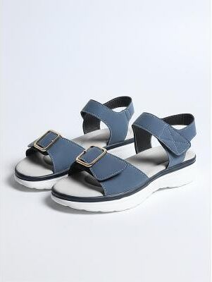 LightInthebox Women's Blue Walking Sandals – Comfort Velcro Strap Summers Sandals with Cushioned Sole for Travel, Casual Outdoor and Daily Wear